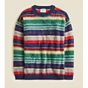 NWT $298 J. Crew 100% Cashmere Relaxed Striped Women's Sweater S